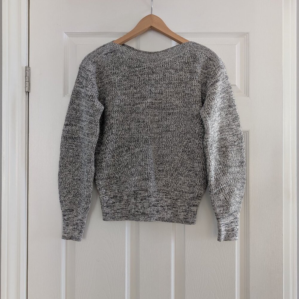 Gap cotton sweater heathered marled grey size XS